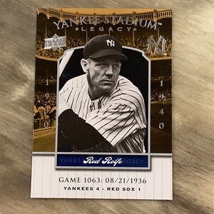 Yankee Stadium Legacy Red Rolfe Card